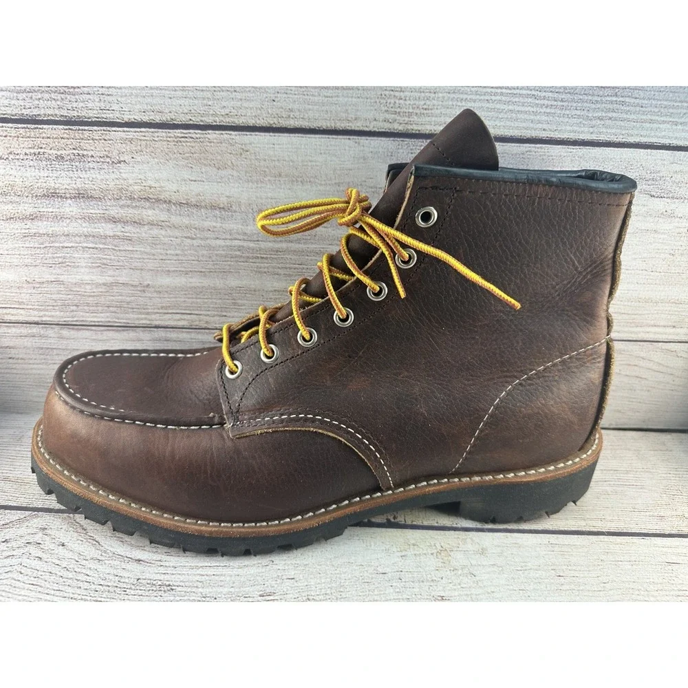 Red Wing Shoes Men's Brown 8146 Moc Toe Lace Up Leather Work Boots Size 11.5 EE